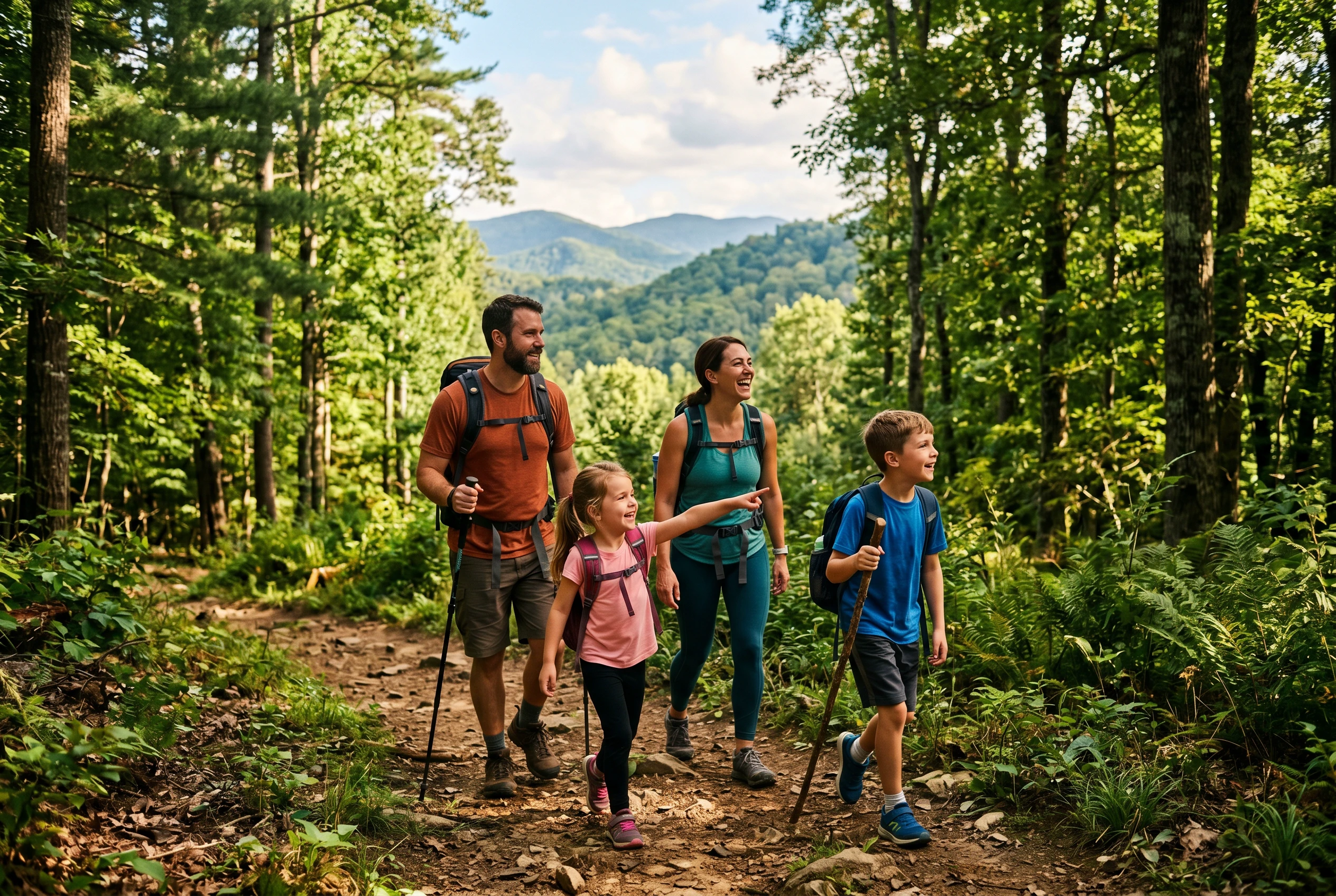 Family hiking
